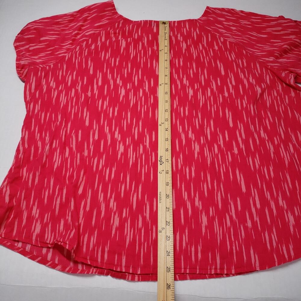Old Navy Top Womens XXL Pink Cotton Lightweight Preppy Colorful Pattern Bohemian - Picture 5 of 16